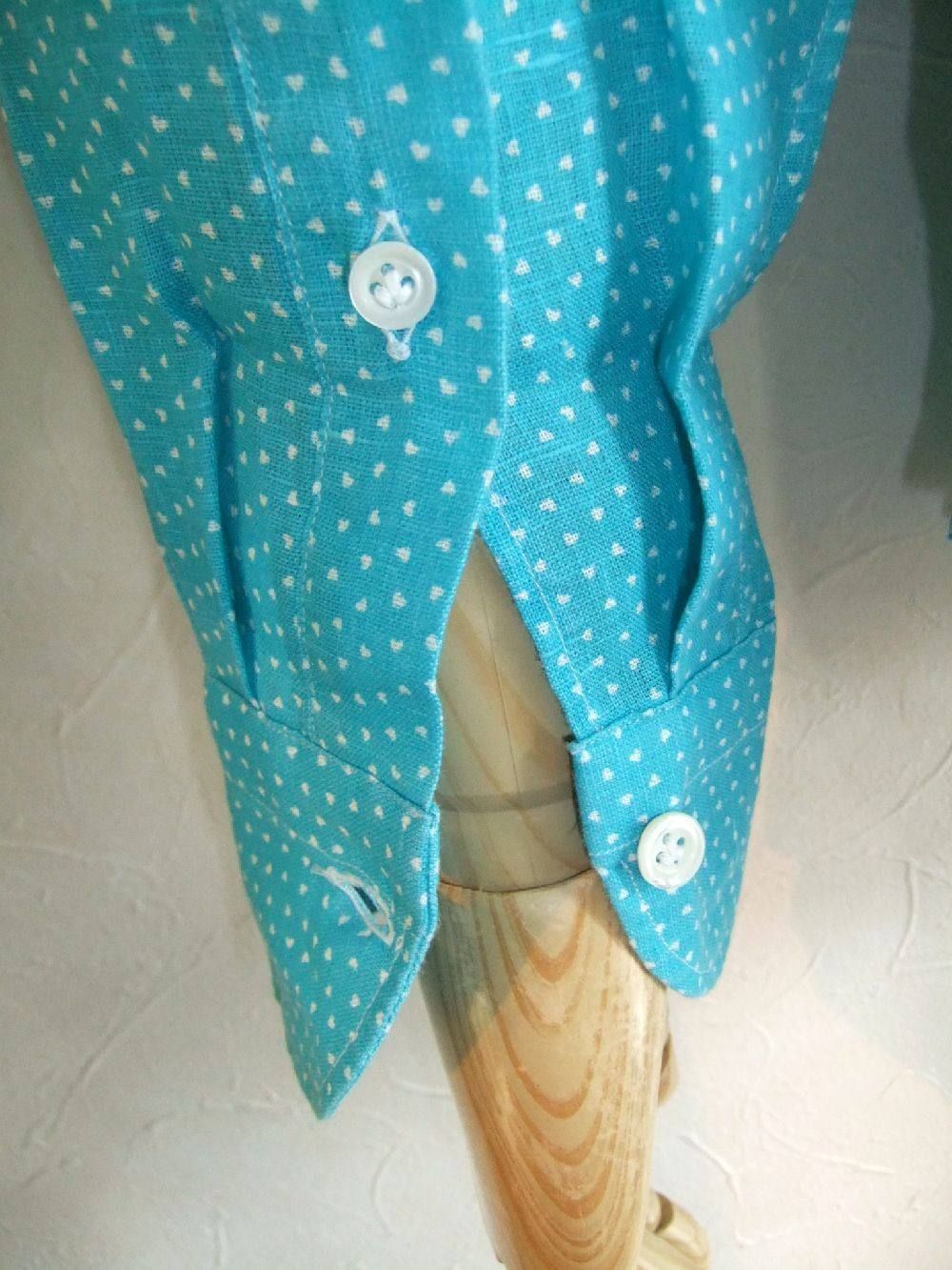 HEART PRINT  LINEN SHIRT