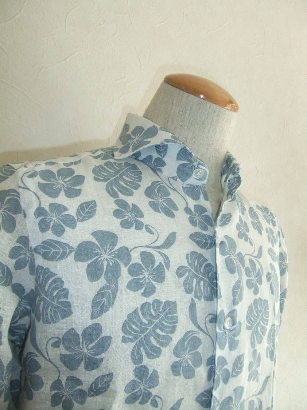 FLOWER PRINT  LINEN SHIRT