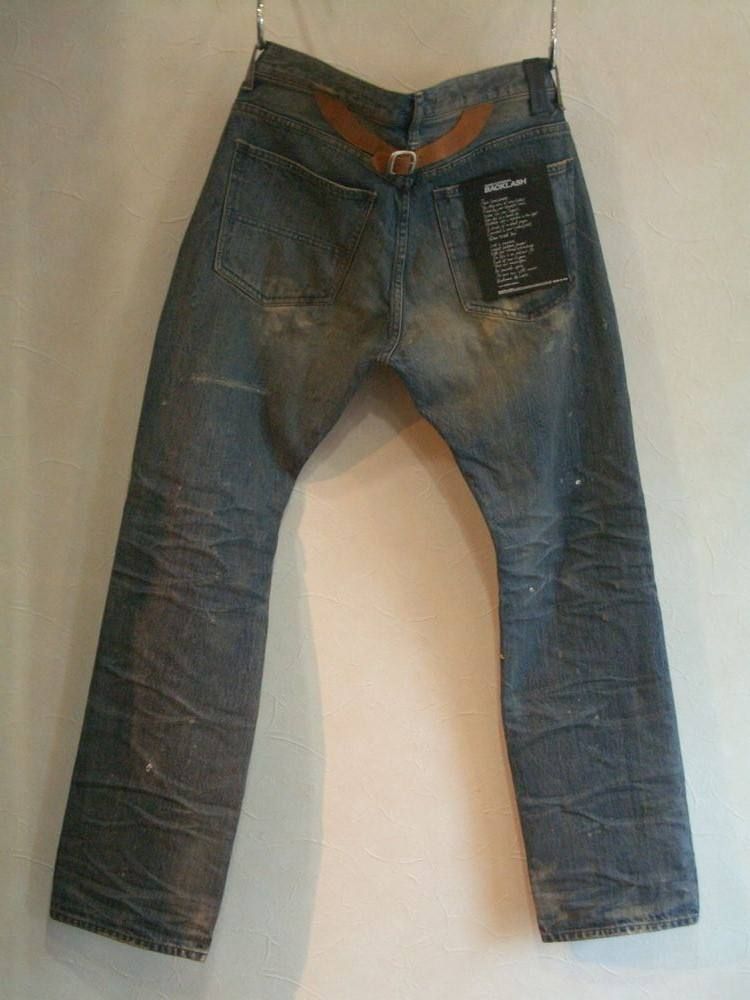 BARKER デニムパンツ カーフスエードストレート