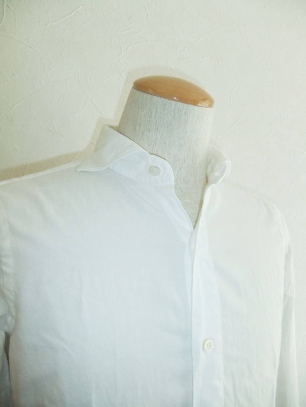 SIMONE P COTTON CUTAWAY WIDE COLLAR SHIRT
