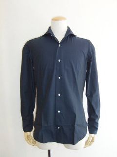 giannetto portofino (ジャンネット ポルトフィーノ) シャイニー プレーン シャツ (NAVY)
