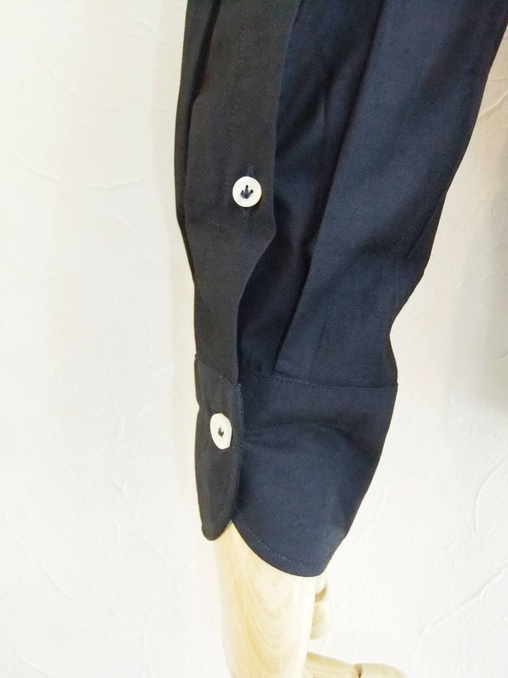 giannetto portofino (ジャンネット ポルトフィーノ) シャイニー プレーン シャツ (NAVY)