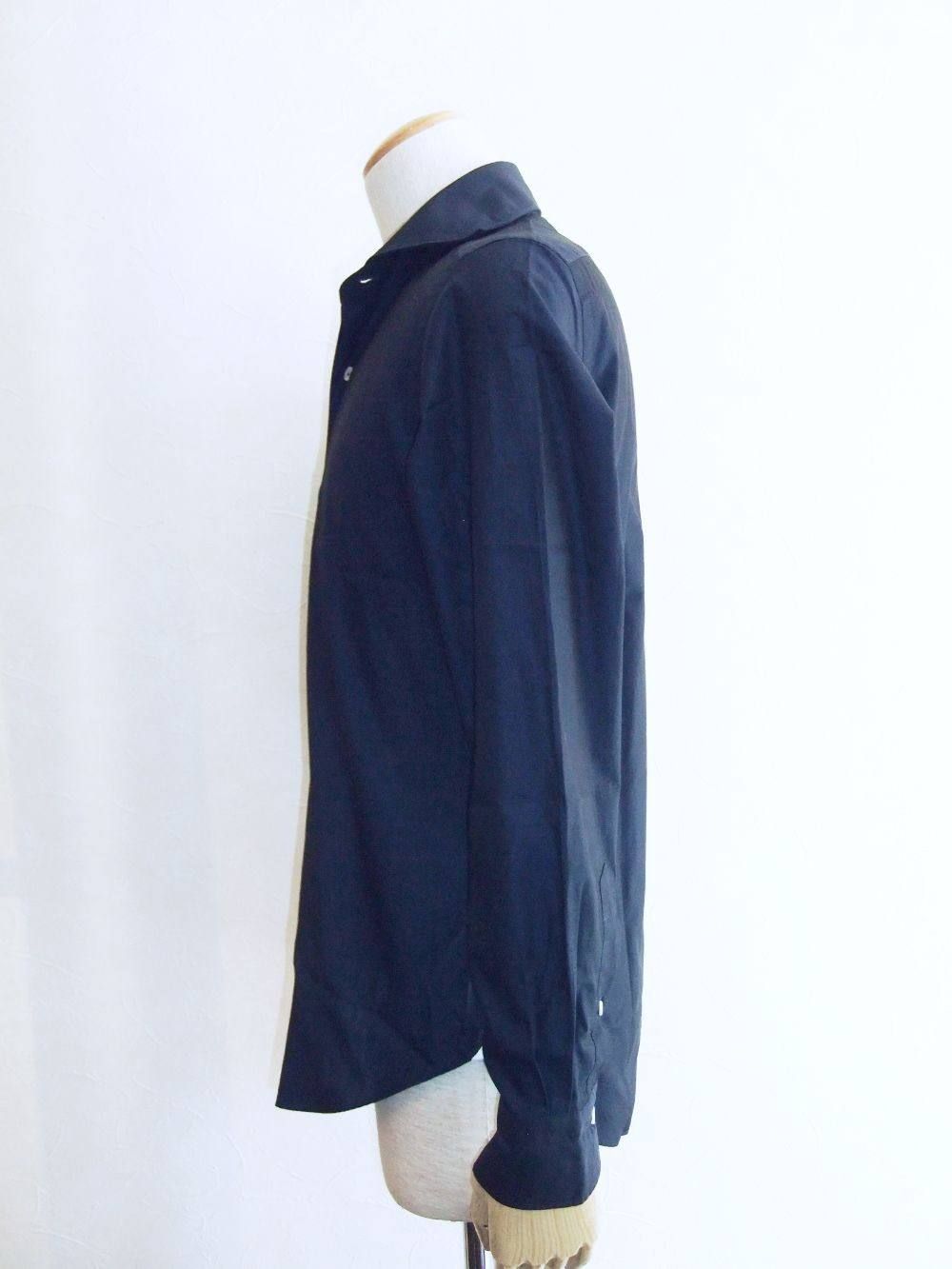 giannetto portofino (ジャンネット ポルトフィーノ) シャイニー プレーン シャツ (NAVY)