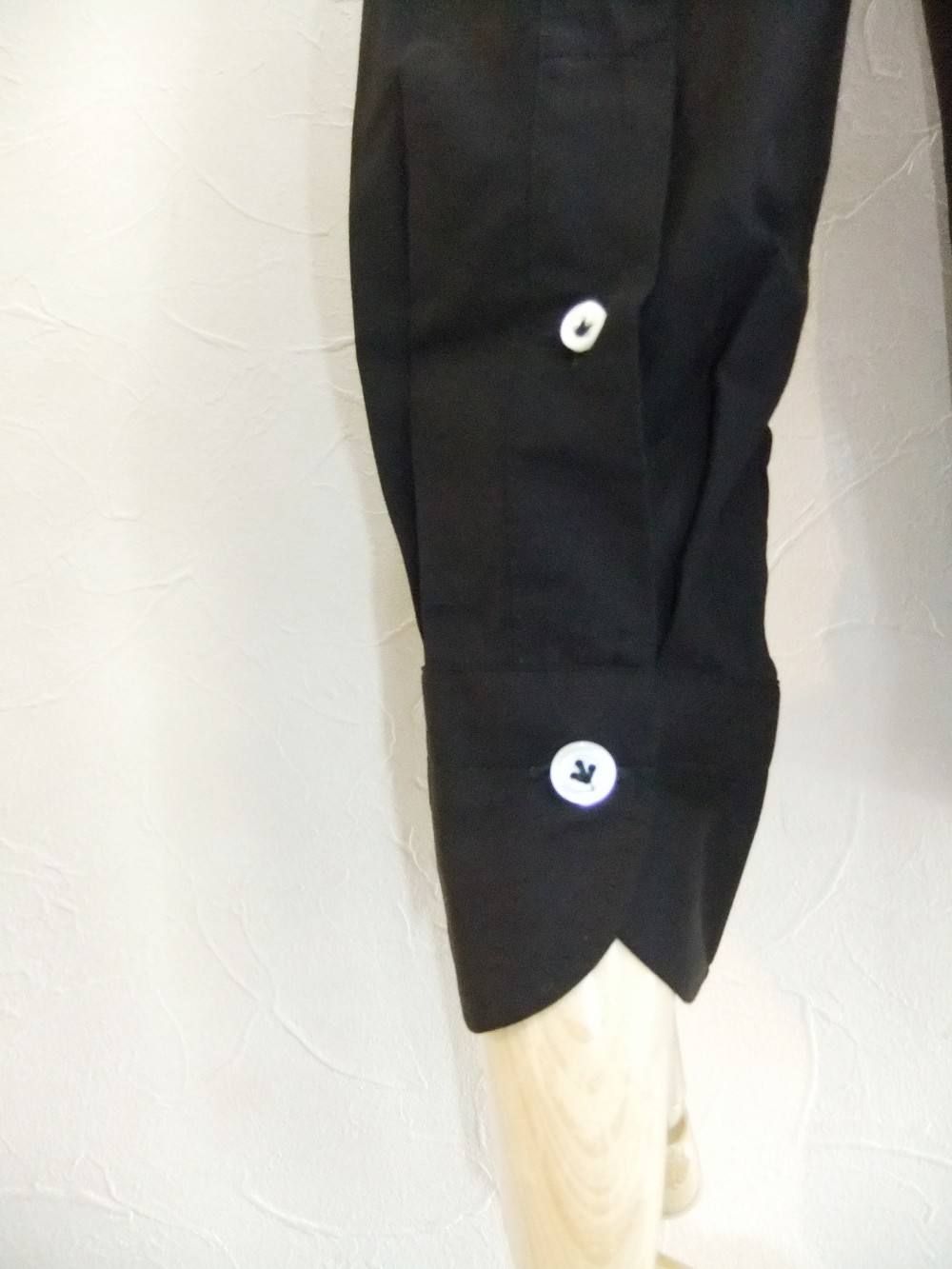 giannetto portofino (ジャンネット ポルトフィーノ) シャイニー プレーン シャツ (BLACK)
