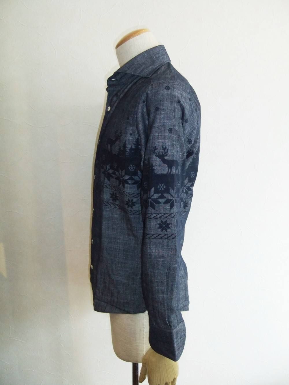 ホリゾンタルカラートナカイ柄シャツ