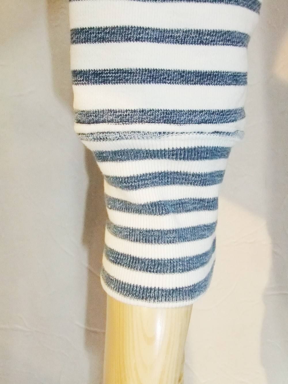 INDIGO BORDER ZIP UP HOODIE (パーカー)
