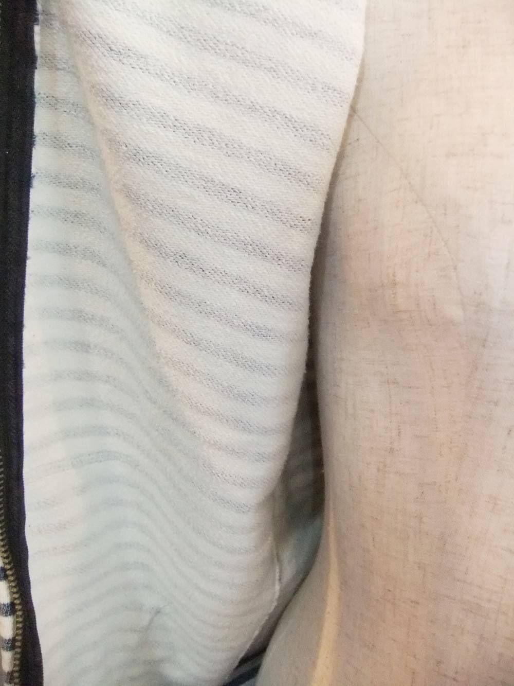 INDIGO BORDER ZIP UP HOODIE (パーカー)