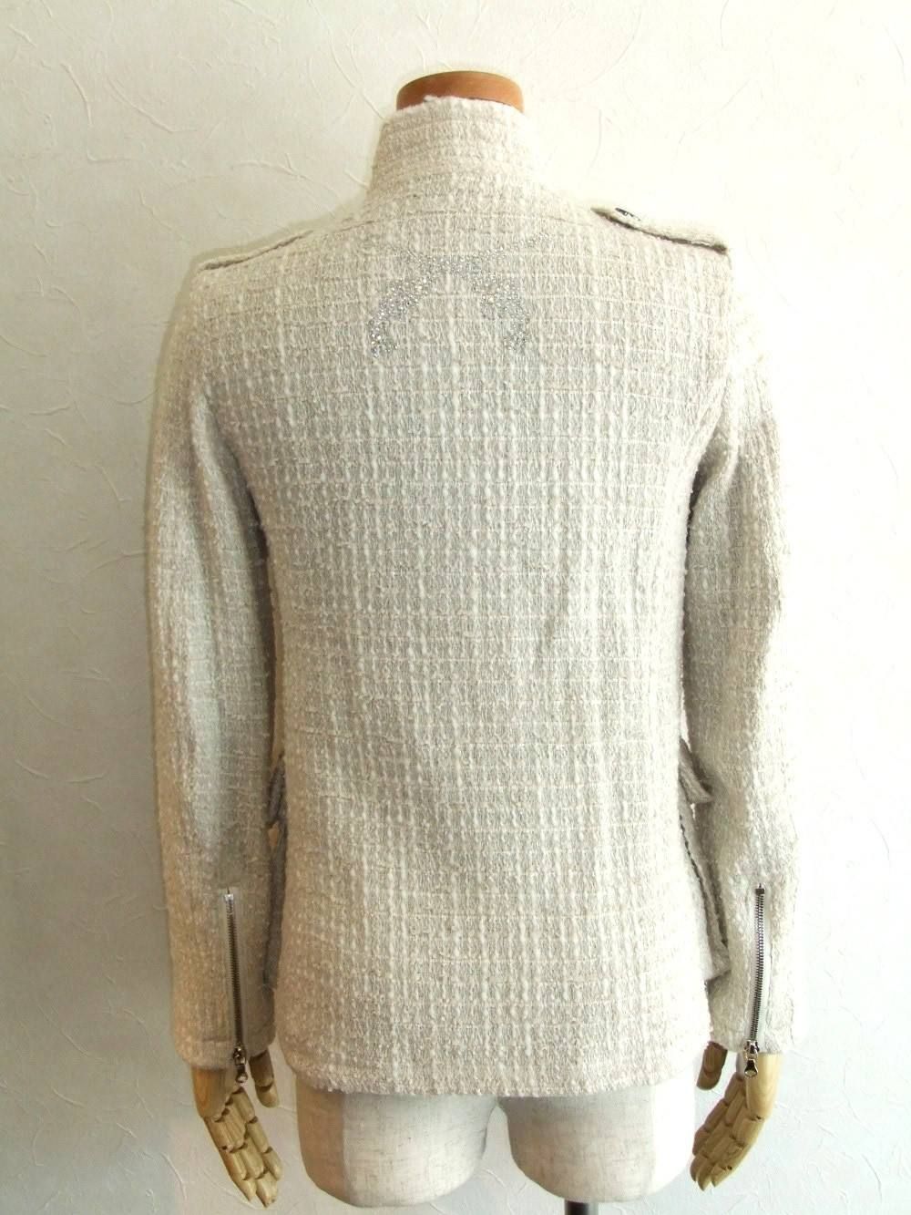 FANCY TWEED MILITARY JACKET