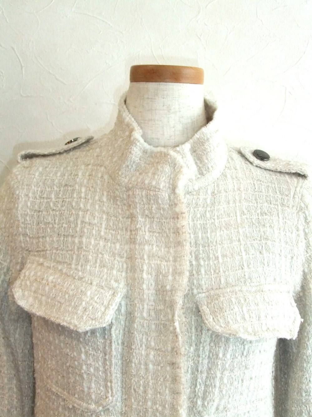 FANCY TWEED MILITARY JACKET