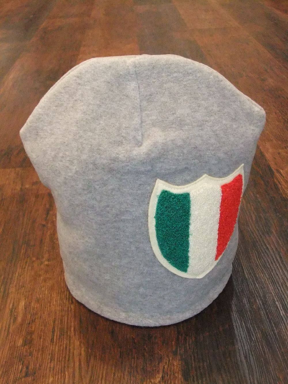 フリースキャップ イタリアワッペン ライトグレー