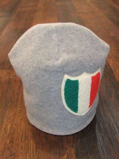フリースキャップ イタリアワッペン ライトグレー