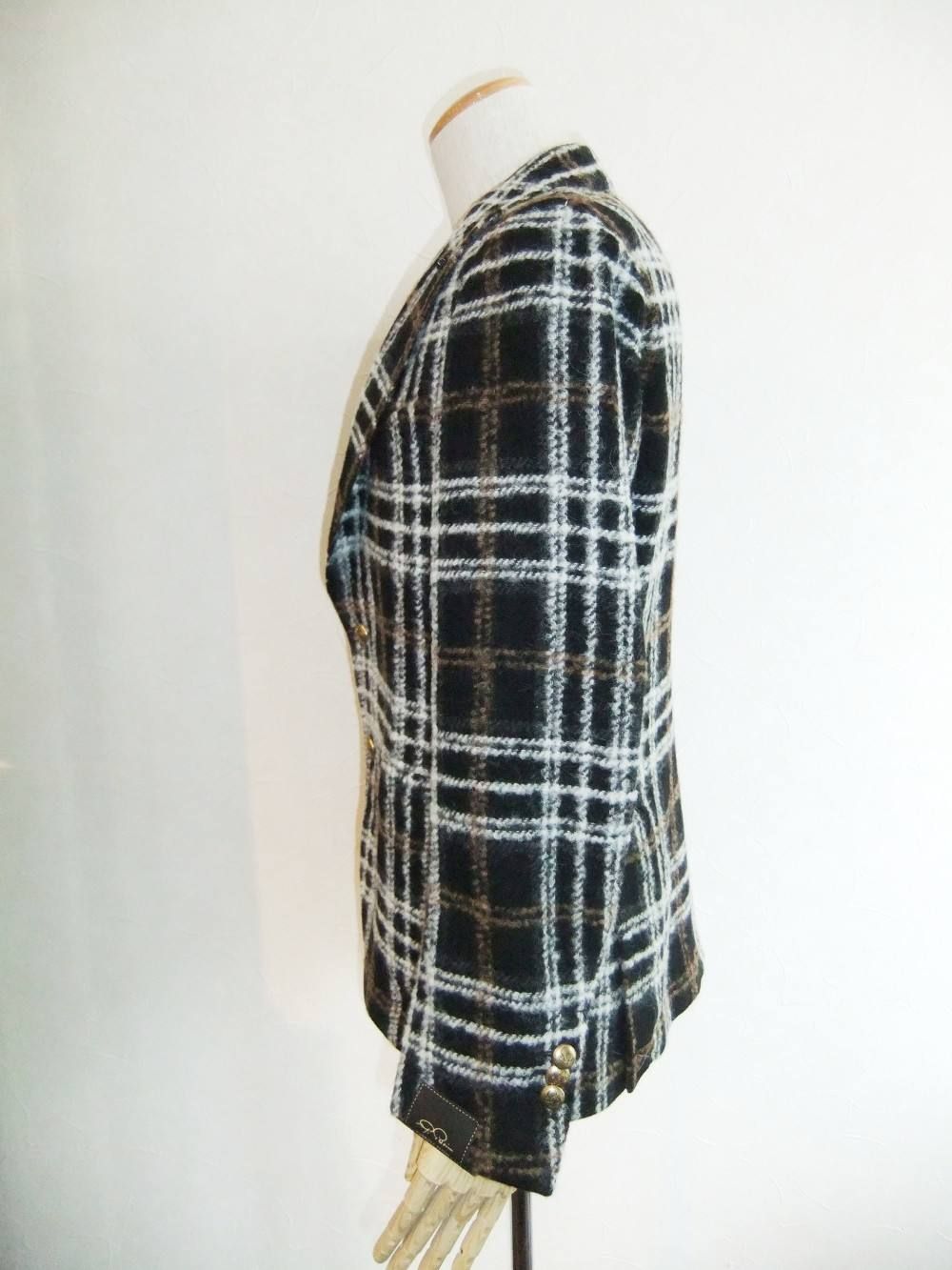 WOOL BOUCLE CHECK JACKET  G50033BO-G5476/604