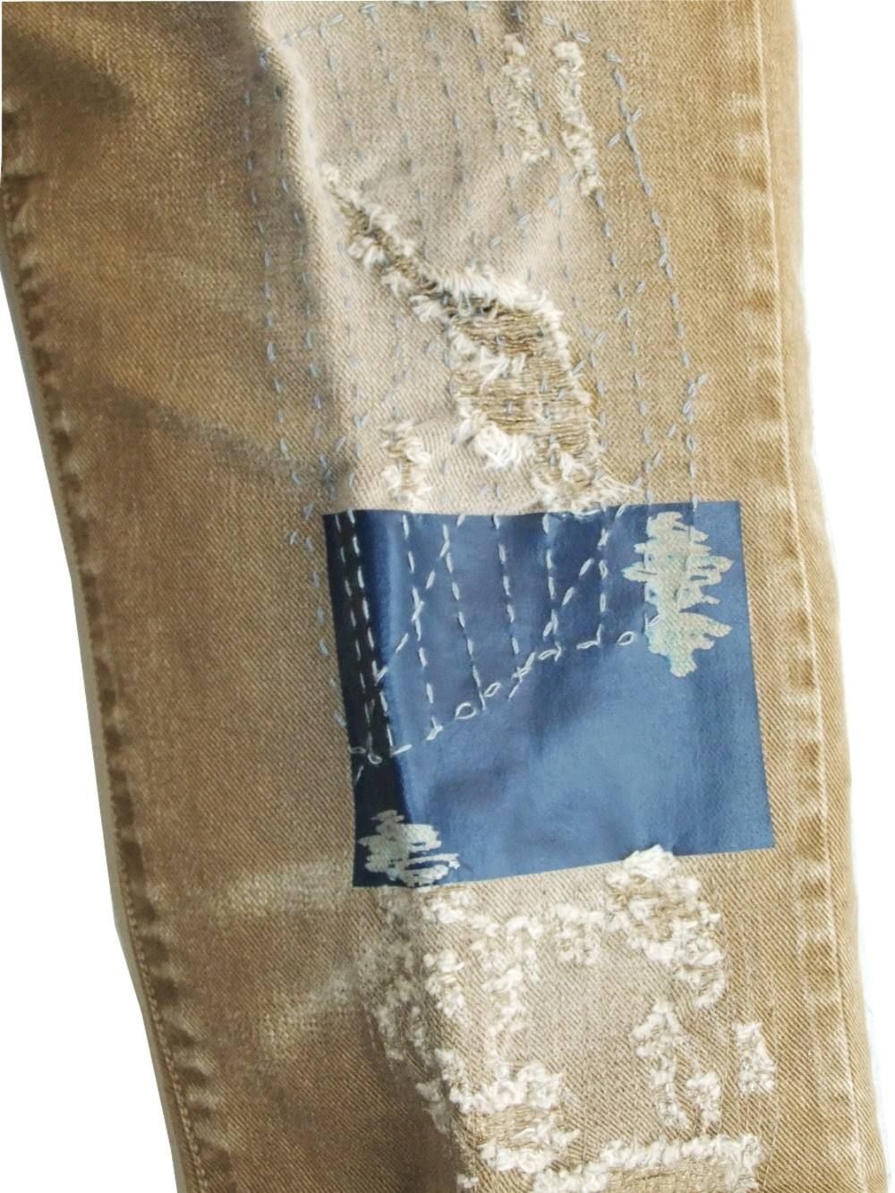 COLOR DAMAGE ANKLE CUT DENIM カラーダメージデニム