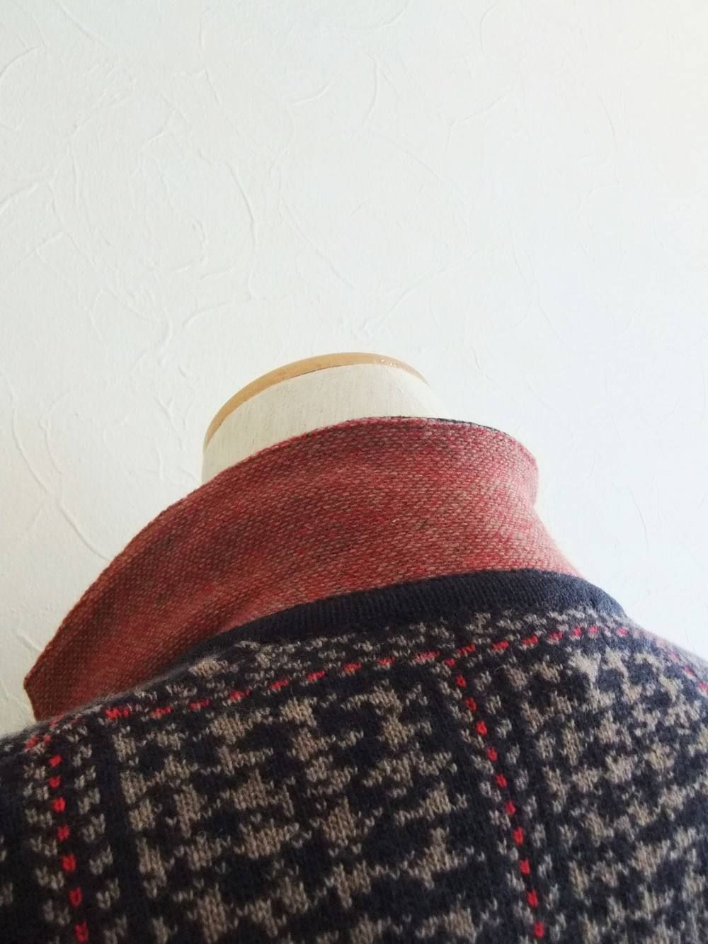 LARDINI (ラルディーニ) ウール チェック ニット ジャケット