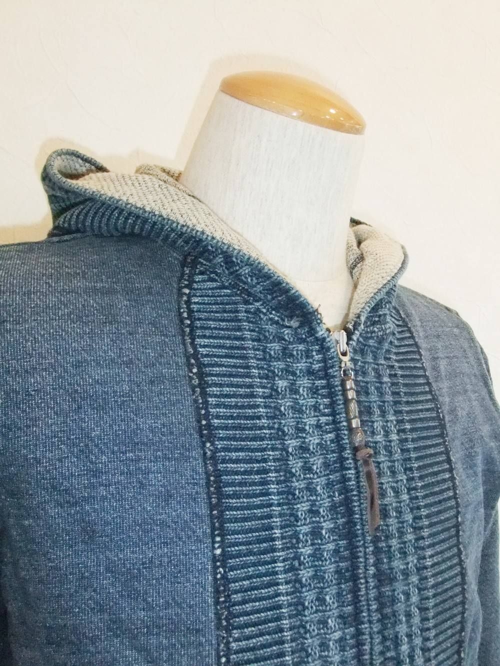 INDIGO ZIP UP HOODIE