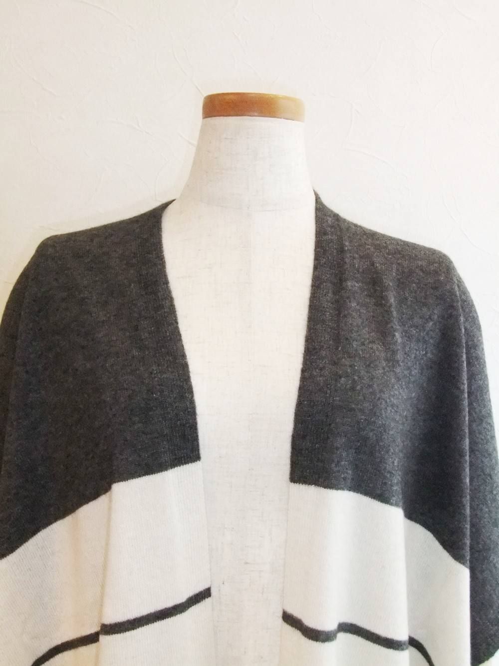 CASHMERE INTARSIA PONCHO(BE)