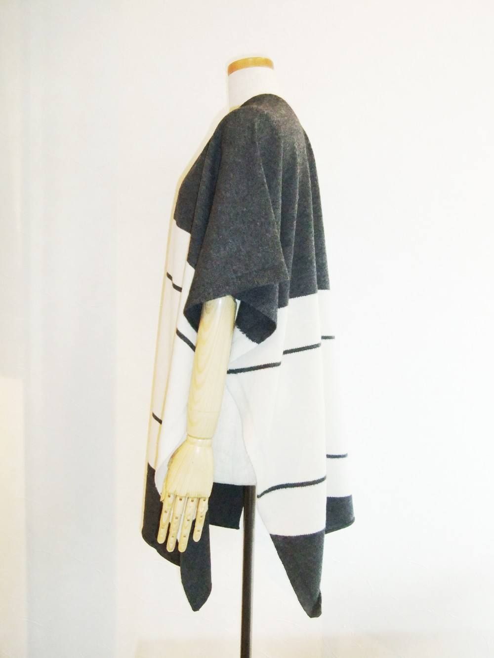 CASHMERE INTARSIA PONCHO(BE)