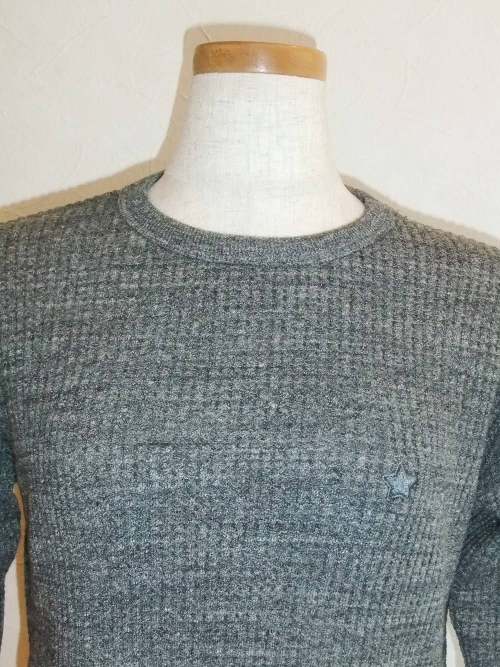 WAFFLE CREW NECK SWEAT (C.GY)