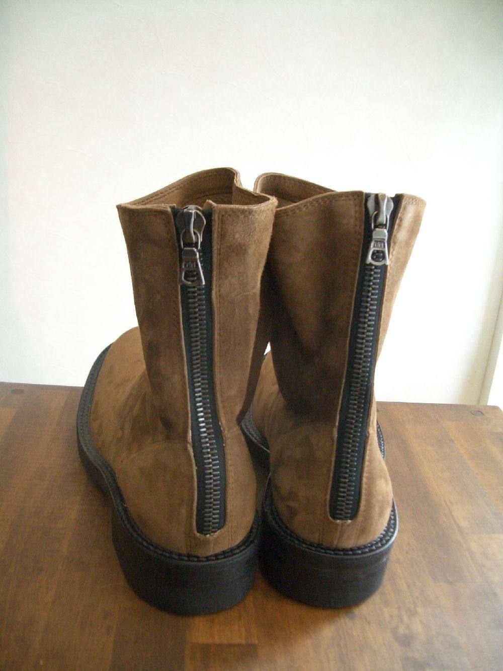 バックジップ カーフスウェードレザーソールブーツ GAVROCHE 559-01 (BRWN)