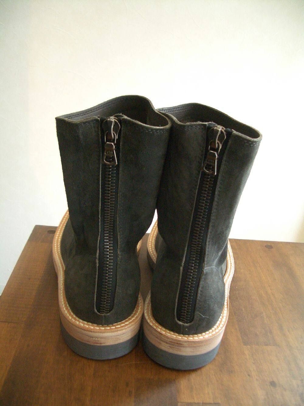 バックジップ カーフスウェードレザーソールブーツ GAVROCHE 559-01 (BLACK)