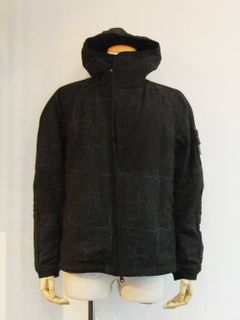 STONE ISLAND (ストーンアイランド) フード付き ウール チェック ブルゾン