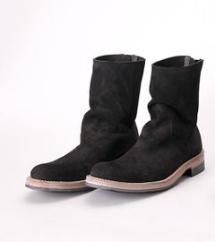 バックジップ カーフスウェードレザーソールブーツ GAVROCHE 559-01 (BLACK)