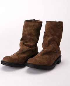 バックジップ カーフスウェードレザーソールブーツ GAVROCHE 559-01 (BRWN)