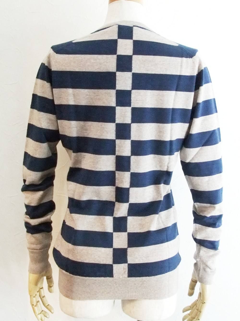 JOHN SMEDLEY◆カーディガン(薄手)/S/ウール/マルチカラー/ボーダー JOHN SMEDLEY(ジョンスメドレー) / カーディガン(薄手)/S/ウール