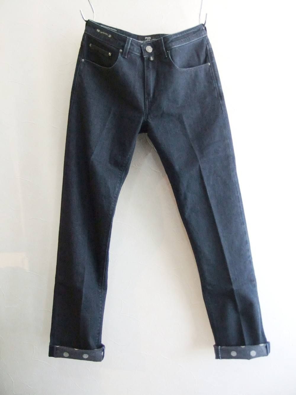 EXCLUSIVE COLOUR DOTS INSIDE PRINTED STRETCH DENIM(ストレッチデニム)