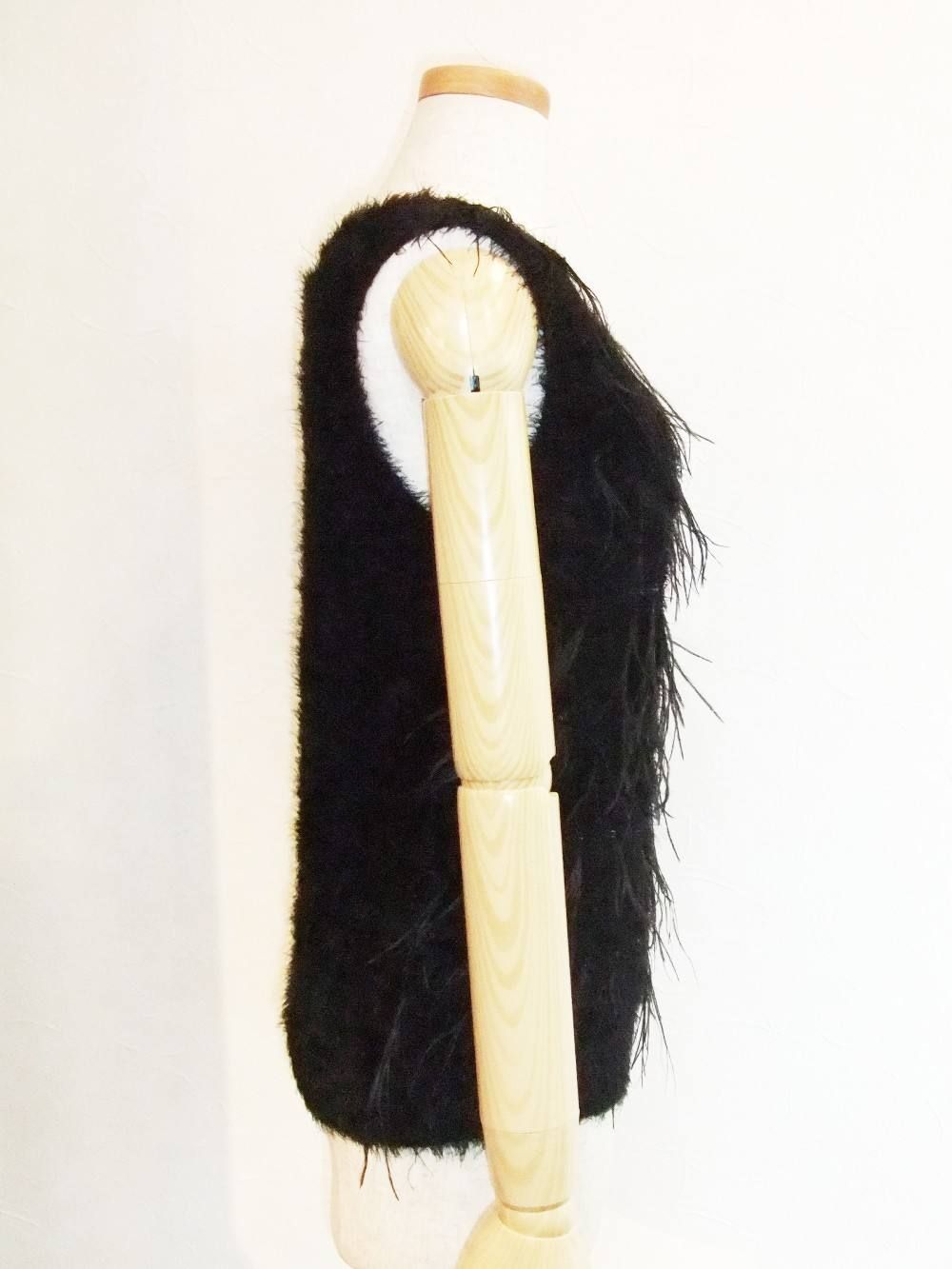 OSTRICH FEATHER KNIT PULL OVER