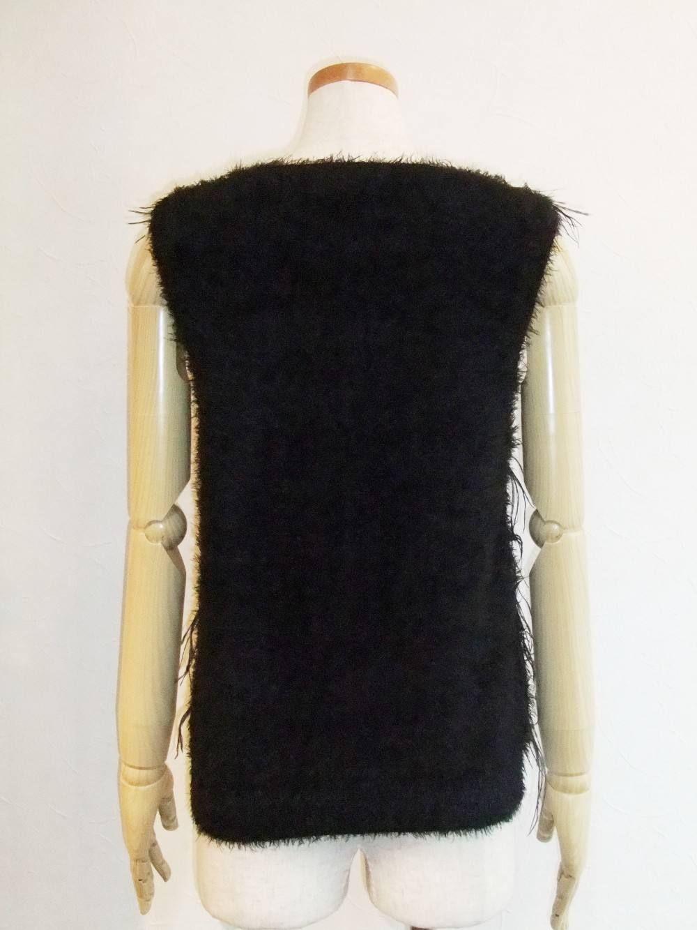 OSTRICH FEATHER KNIT PULL OVER