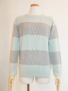 CABLE & BORDER KNIT PULL OVER