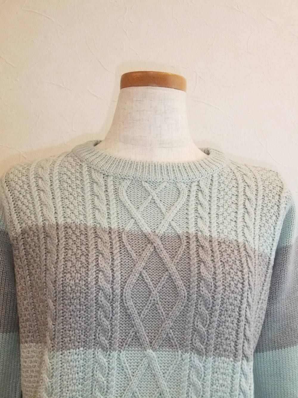 CABLE & BORDER KNIT PULL OVER