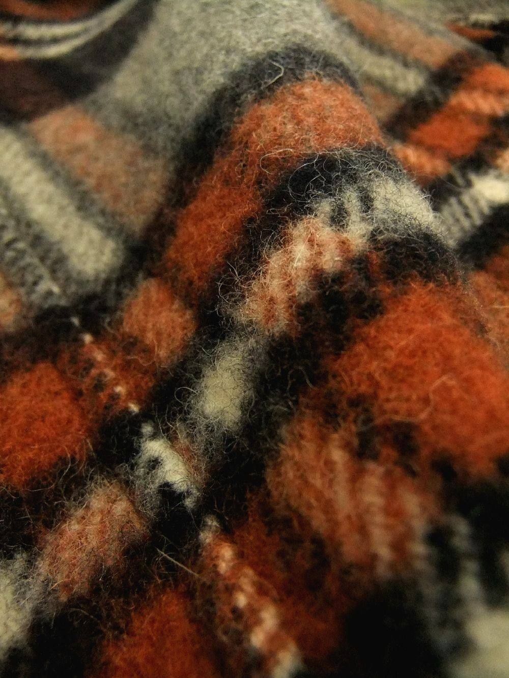 WOOL CHECK + FUR VEST + SWARO