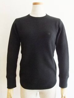 WAFFLE CREW NECK SWEAT (BK)