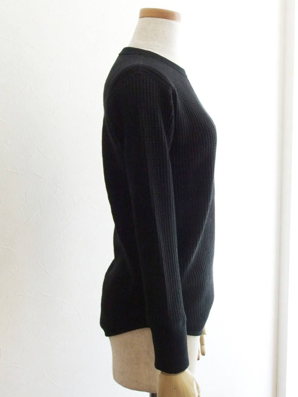 WAFFLE CREW NECK SWEAT (BK)