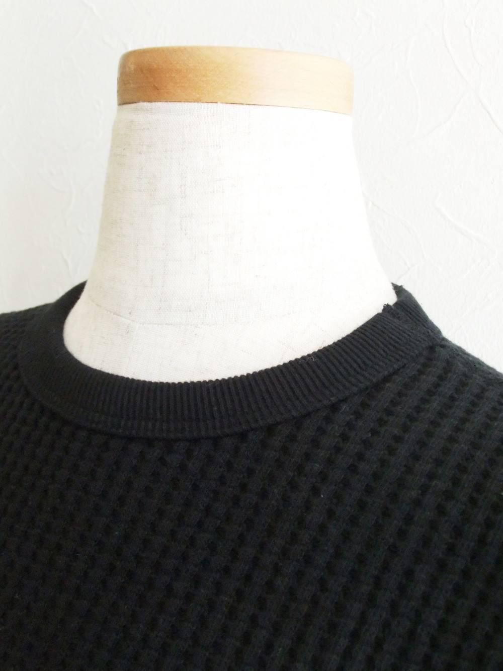 WAFFLE CREW NECK SWEAT (BK)