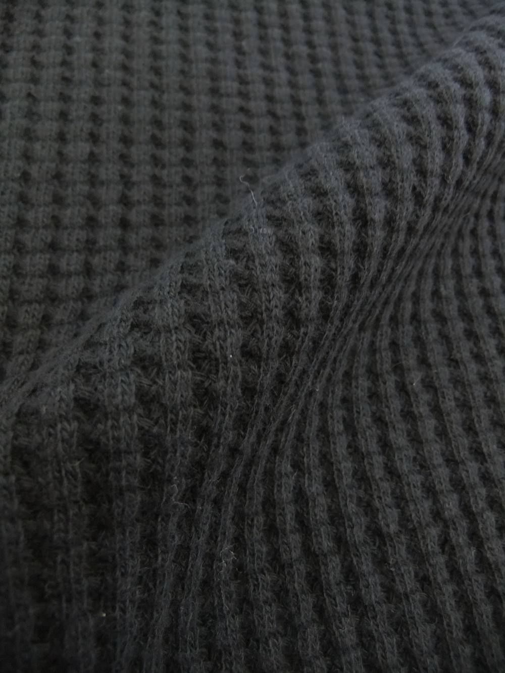 WAFFLE CREW NECK SWEAT (BK)