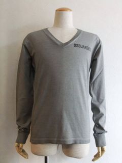 DSQUARED2 (ディースクエアード) Vネック 長袖 Tシャツ