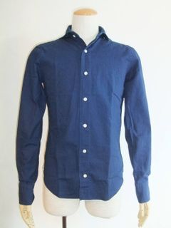 SIMONE INDIGO CUTAWAY WIDE COLLAR SHIRT カッタウェイ