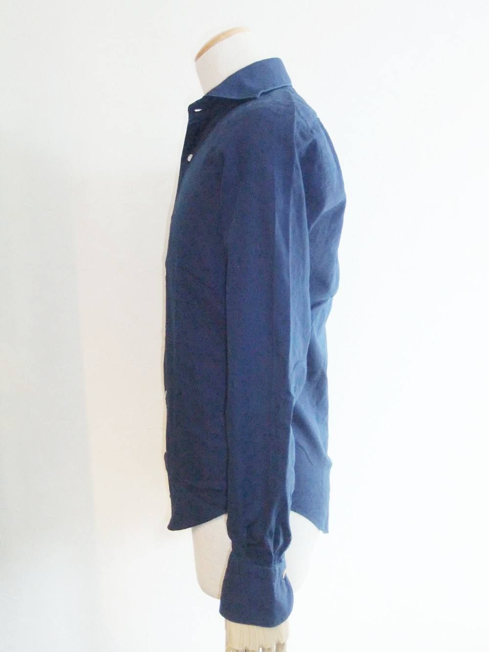 SIMONE INDIGO CUTAWAY WIDE COLLAR SHIRT カッタウェイ