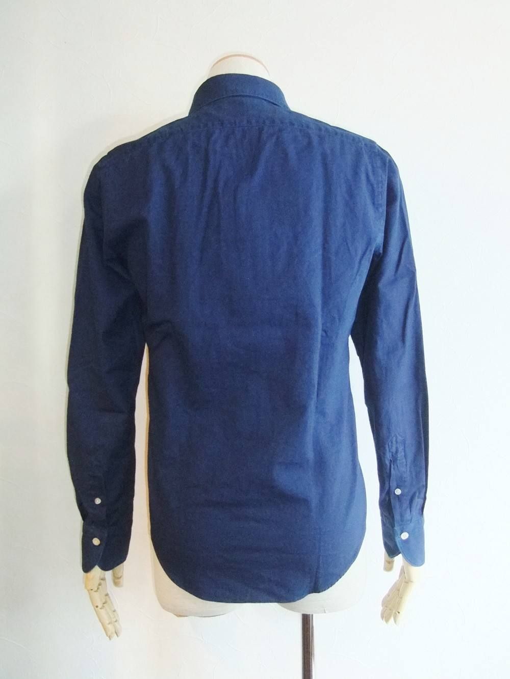 SIMONE INDIGO CUTAWAY WIDE COLLAR SHIRT カッタウェイ