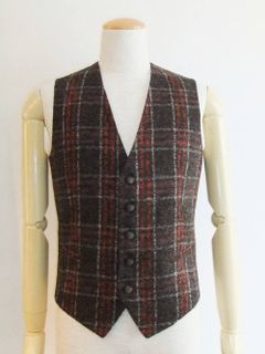 WOOL CHECK VEST BRIAN-24QIG091/M1331