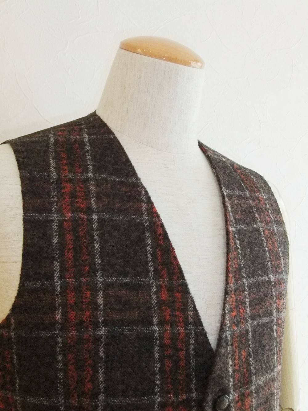 WOOL CHECK VEST BRIAN-24QIG091/M1331