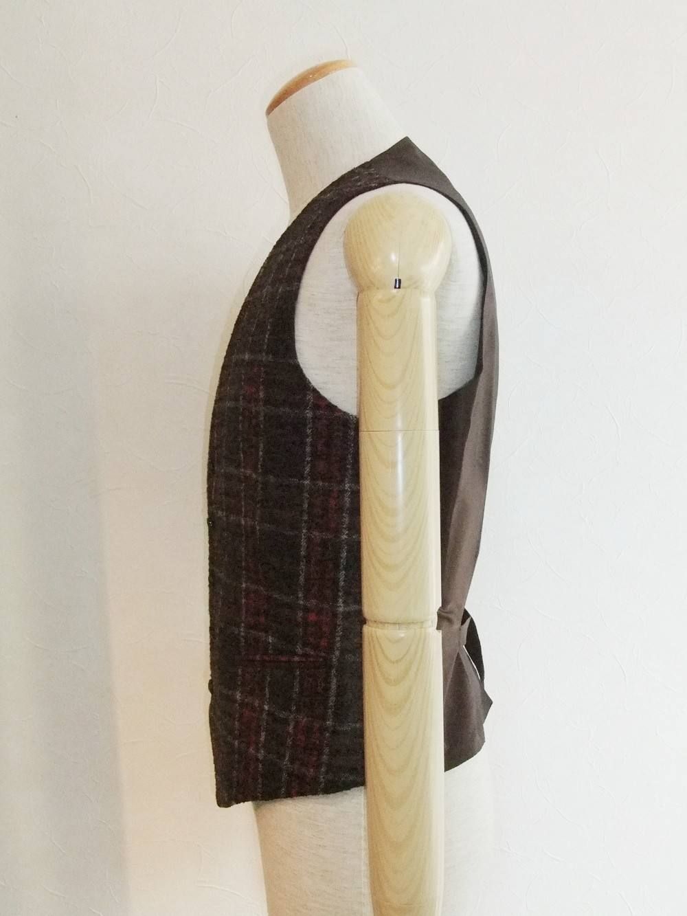WOOL CHECK VEST BRIAN-24QIG091/M1331