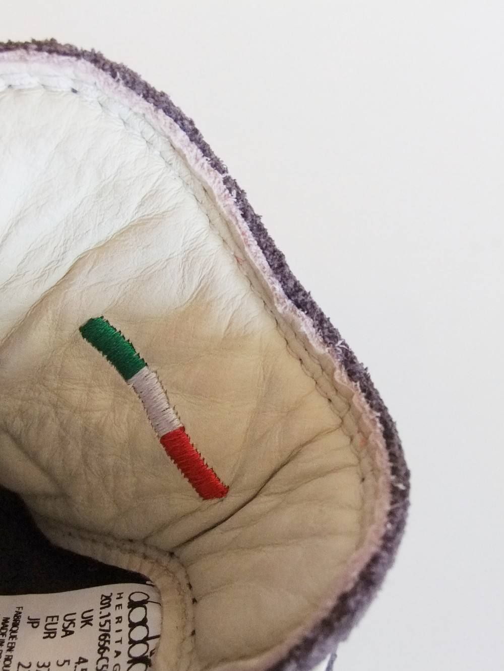diadora (ディアドラ) レザー スニーカー レッド × ボルドー