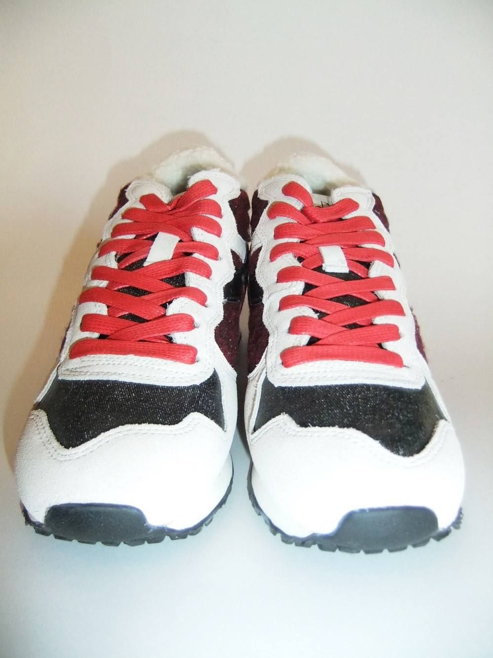 diadora (ディアドラ) レザー スニーカー レッド × 裏ボア