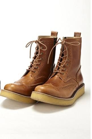 ホーウィンオイルステアーウィングチップブーツ (BROWN)