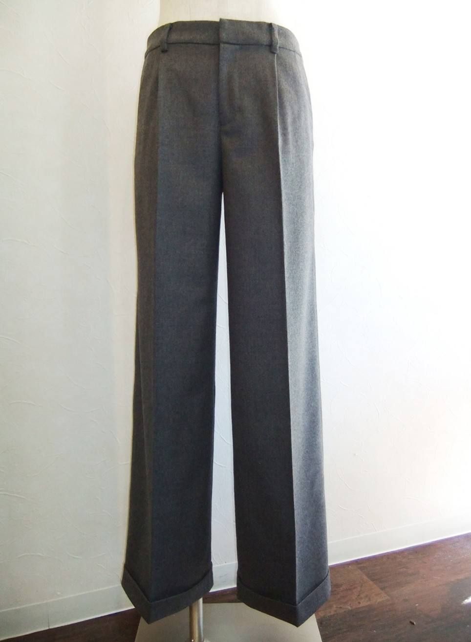 WOOL STRETCH WIDE PANTS ワイドパンツ