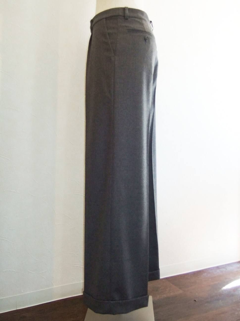 WOOL STRETCH WIDE PANTS ワイドパンツ